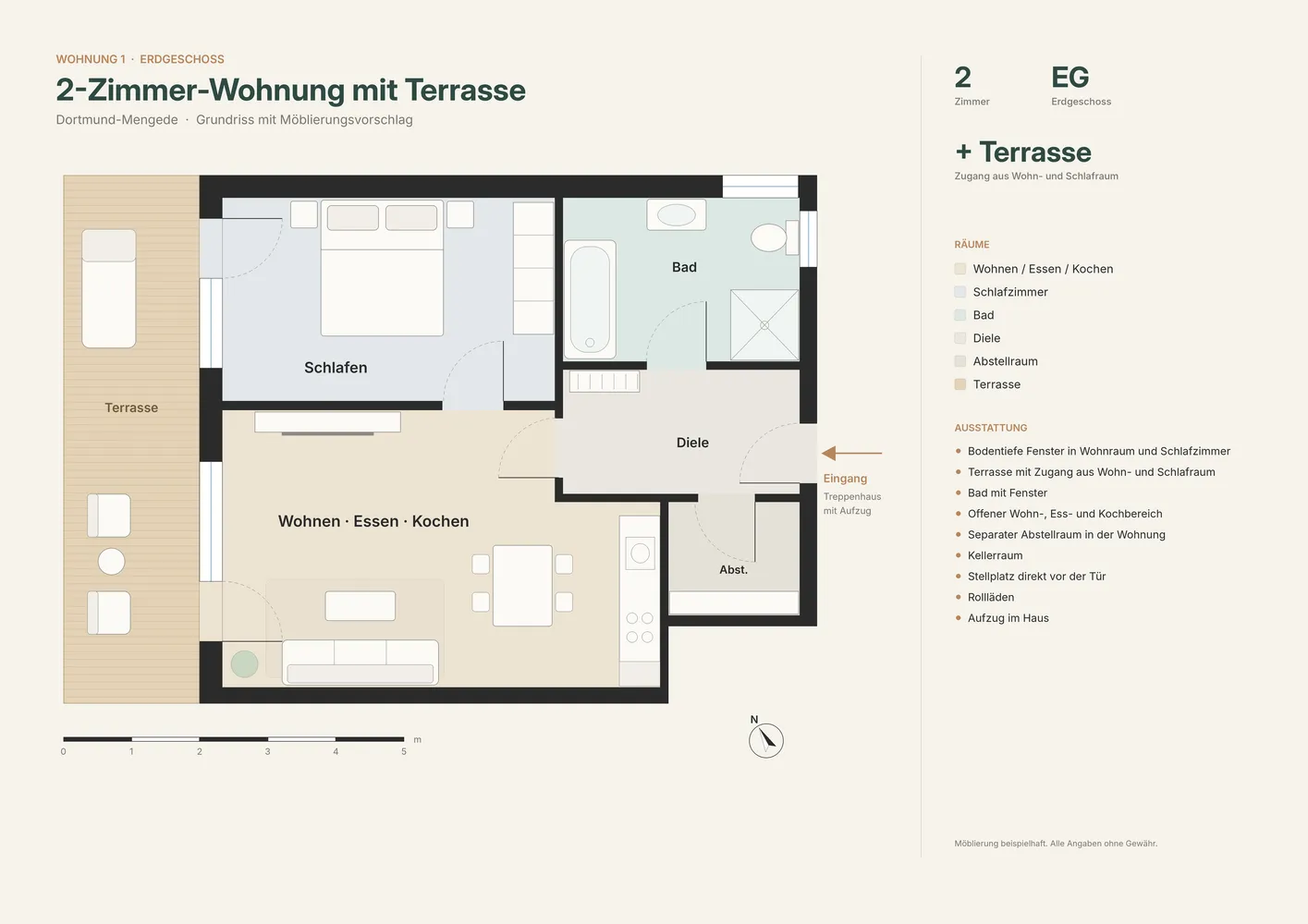 2 Zimmer Wohnung mit 60 m² in Dortmund – Bild 1