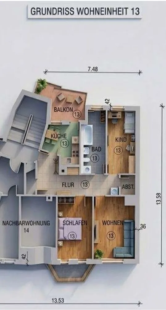 3 Zimmer Wohnung mit 88 m² in Chemnitz – Bild 3