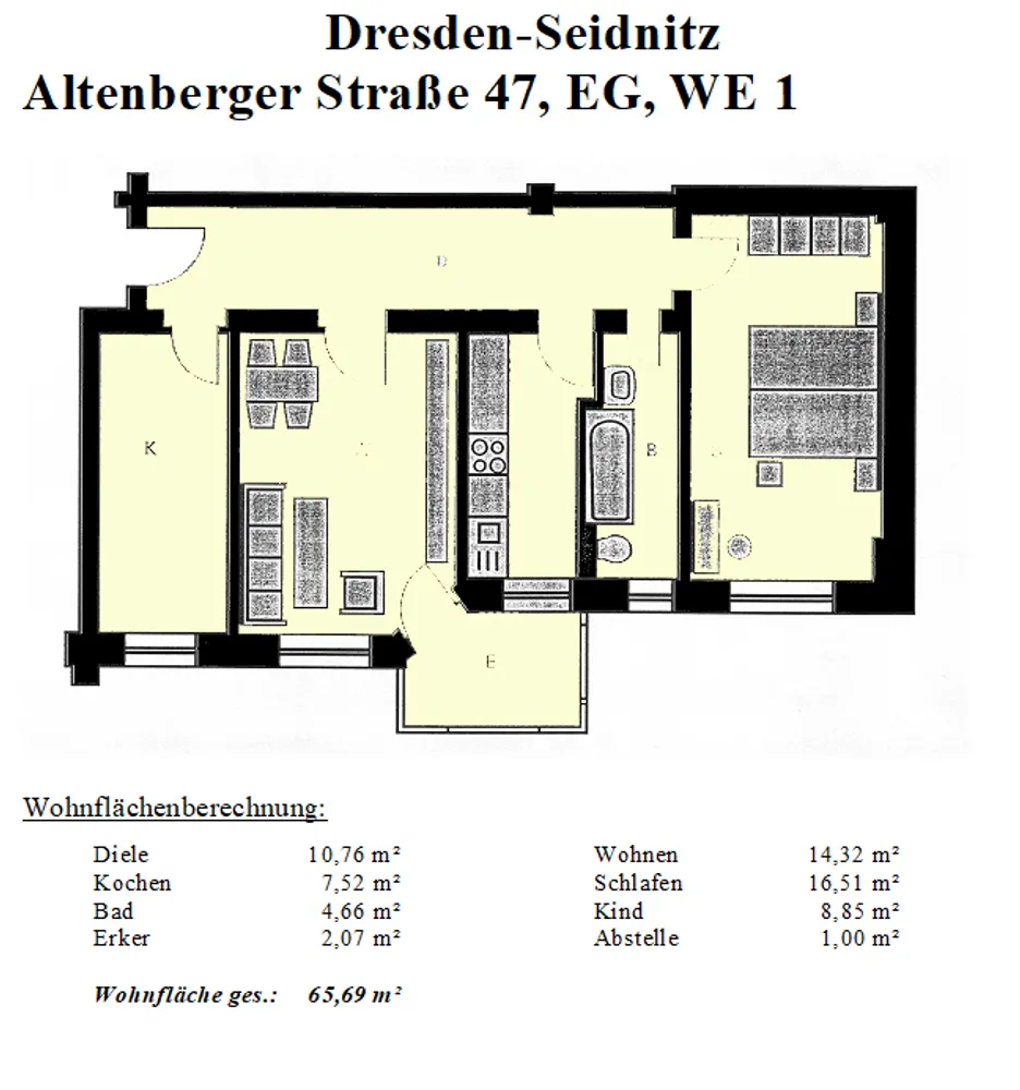 3 Zimmer Wohnung mit 66 m² in Dresden – Bild 2