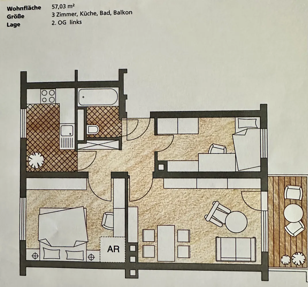 3 Zimmer Wohnung mit 57 m² in Berlin – Bild 2