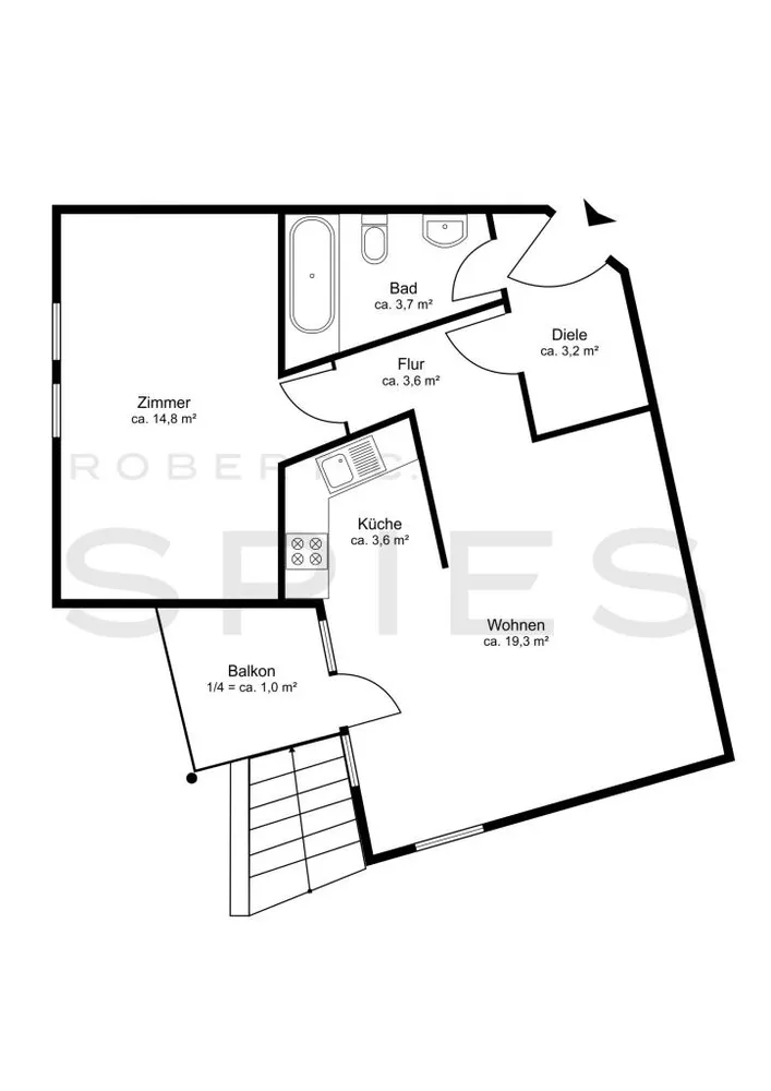 2 Zimmer Wohnung mit 48 m² in Bremen – Bild 6