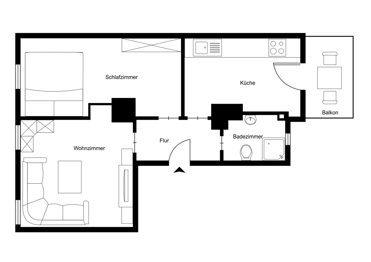 2 room apartment with 40 m² in Brunswick – Photo 6