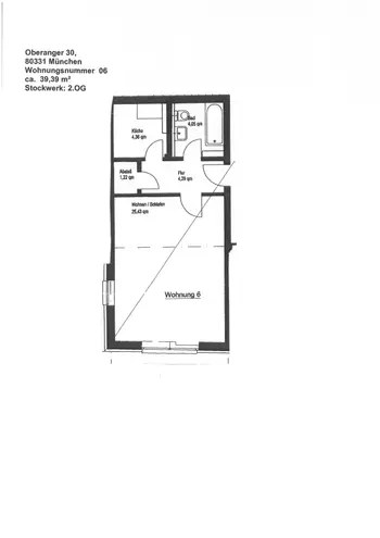 1 Zimmer Wohnung mit 39 m² in München – Bild 3