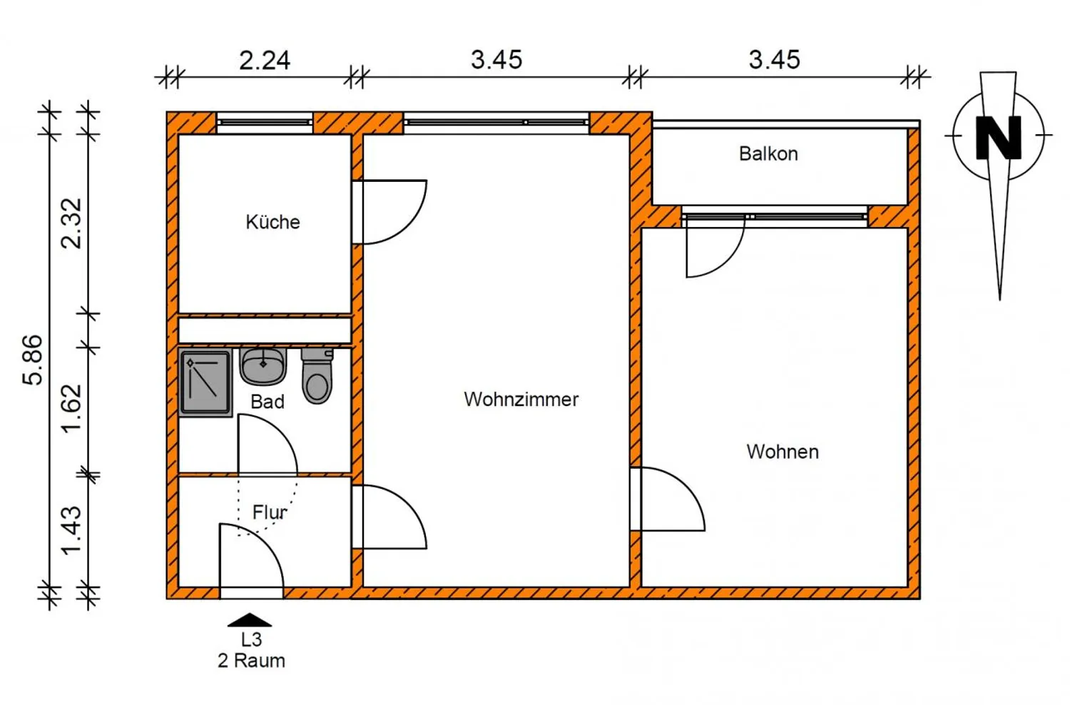 2 room apartment with 49 m² in Magdeburg – Photo 5