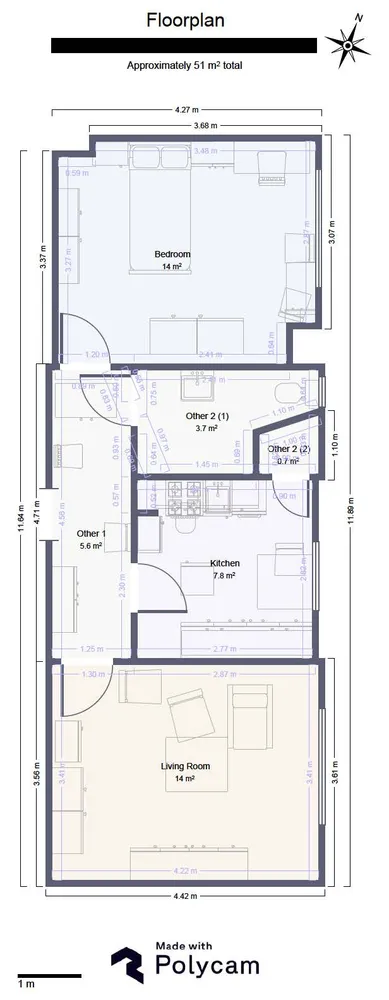 2 Zimmer Wohnung mit 51 m² in Witten – Bild 1