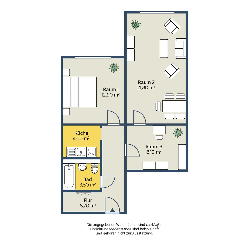 3 Zimmer Wohnung mit 59 m² in Leipzig – Bild 2