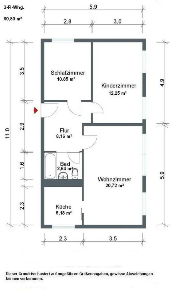3 Zimmer Wohnung mit 62 m² in Coswig – Bild 5
