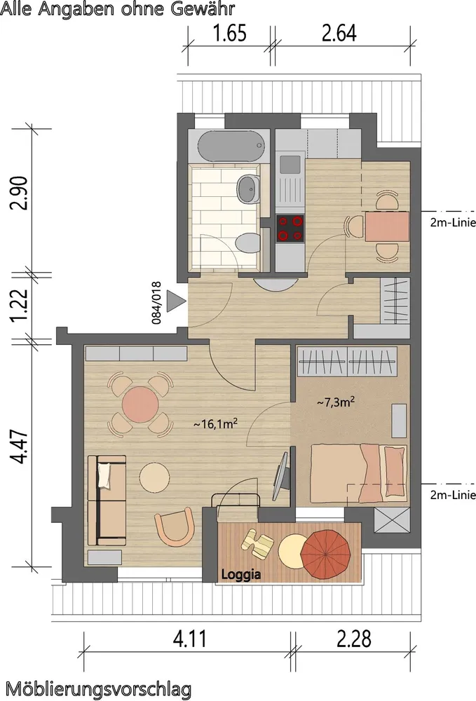 2 Zimmer Wohnung mit 42 m² in Hamburg – Bild 7
