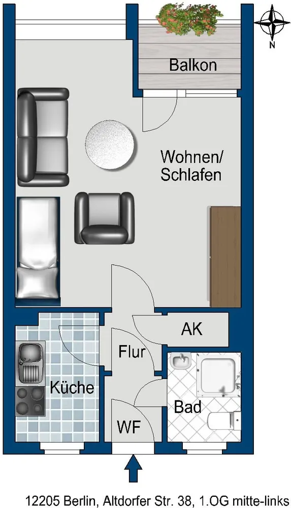 1 Zimmer Wohnung mit 33 m² in Berlin – Bild 2