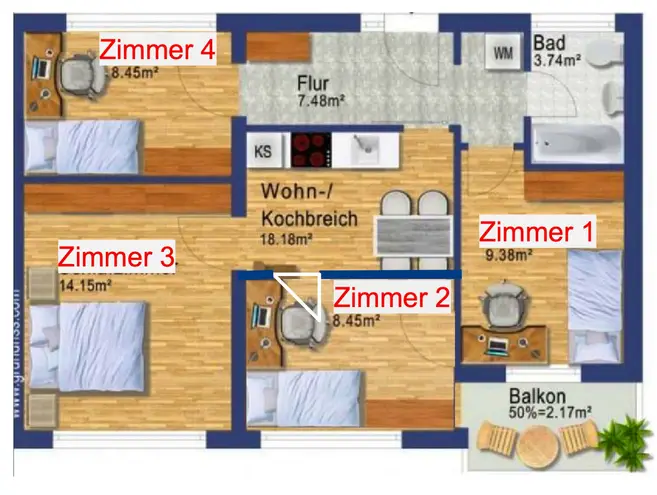 WG-Zimmer mit 10 m² in München – Bild 2