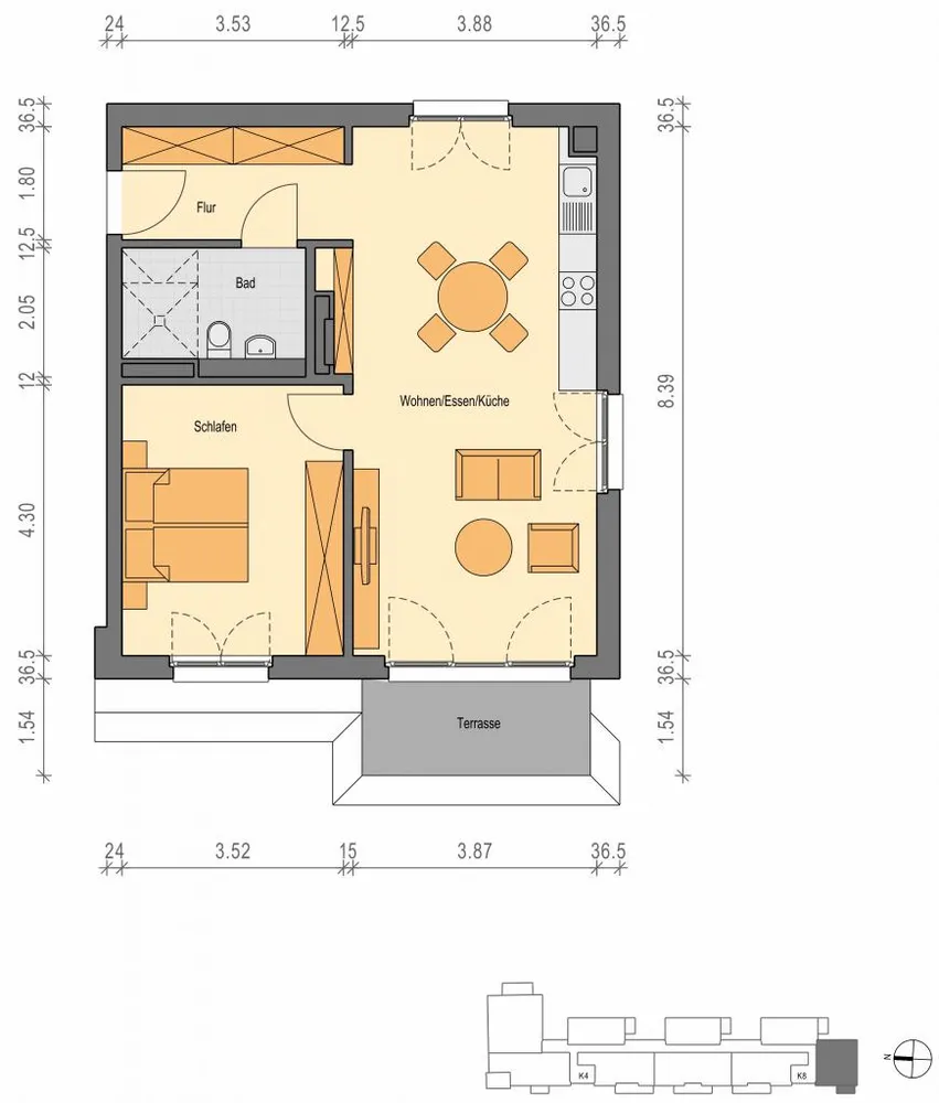 2 Zimmer Wohnung mit 61 m² in Düsseldorf – Bild 1
