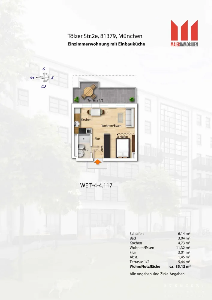 1 Zimmer Wohnung mit 35 m² in München – Bild 10