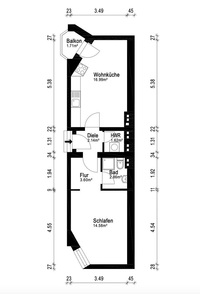 2 Zimmer Wohnung mit 43 m² in Magdeburg – Bild 5