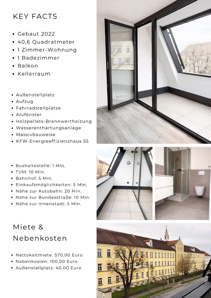 2 Zimmer Wohnung mit 41 m² in Straubing – Bild 2