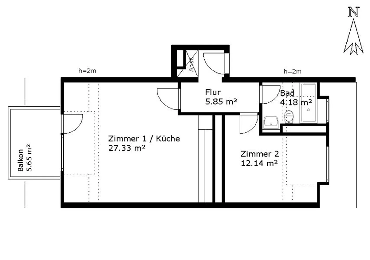 2 Zimmer Wohnung mit 52 m² in Norderstedt – Bild 1