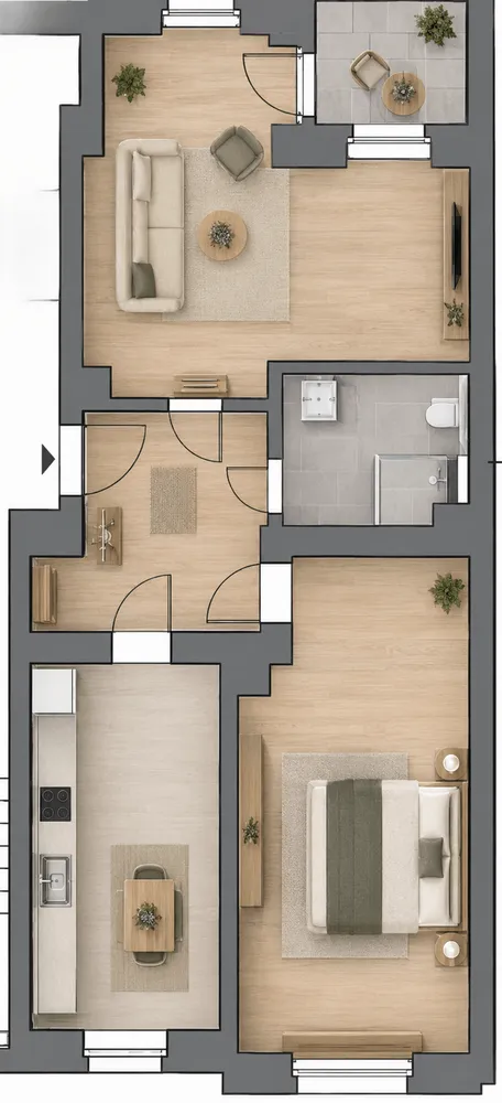 2 Zimmer Wohnung mit 64 m² in Leipzig – Bild 2