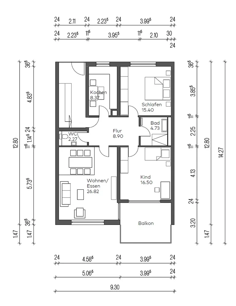 3 room apartment with 89 m² in Weingarten – Photo 5