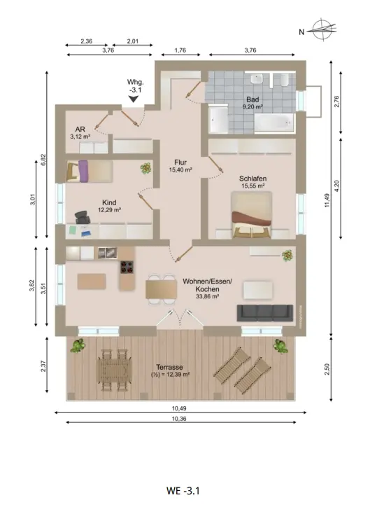 3 Zimmer Wohnung mit 102 m² in Straubing – Bild 4