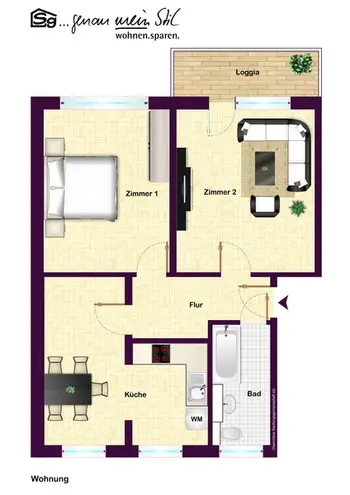 2 Zimmer Wohnung mit 61 m² in Chemnitz – Bild 2
