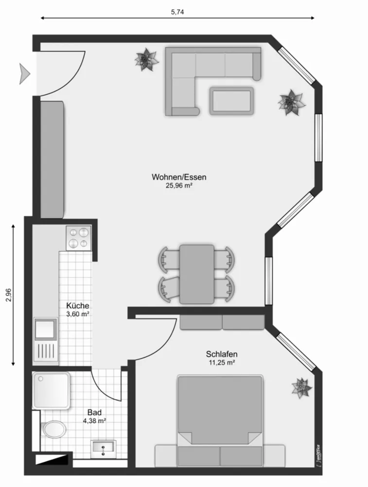 2 Zimmer Wohnung mit 44 m² in Worms – Bild 10