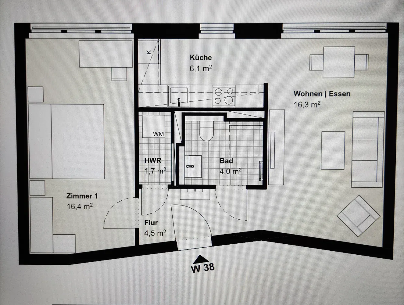2 room apartment with 49 m² in Hanover – Photo 4