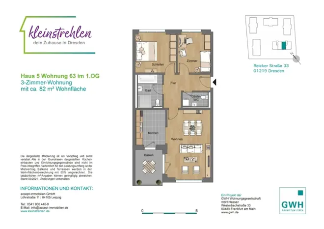 3 Zimmer Wohnung mit 82 m² in Dresden – Bild 2