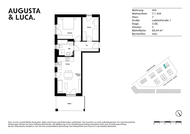 3 Zimmer Wohnung mit 69 m² in Augsburg – Bild 12