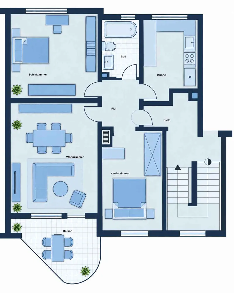 3 Zimmer Wohnung mit 58 m² in Hamm – Bild 3