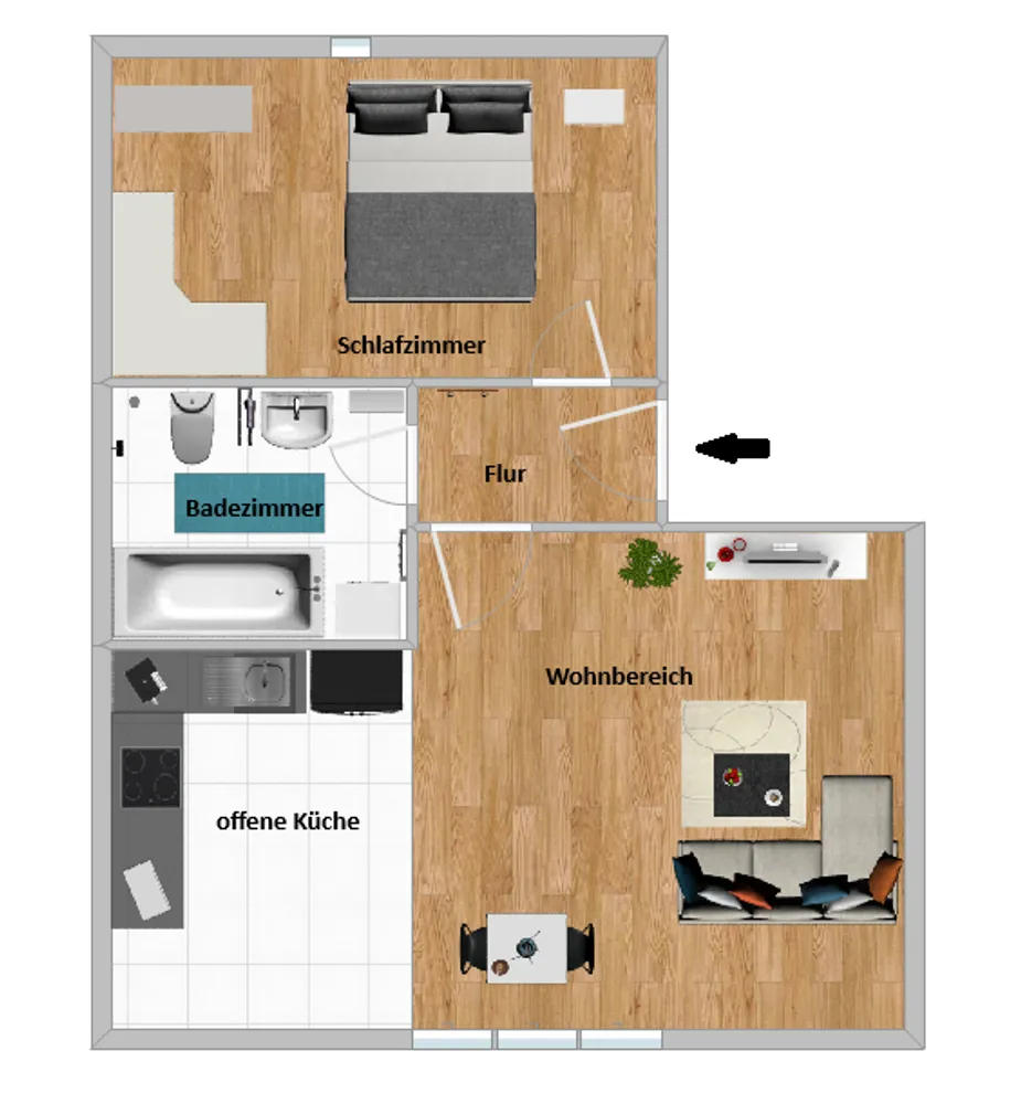2 Zimmer Wohnung mit 47 m² in Wolfsburg – Bild 7