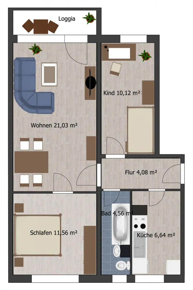 3 Zimmer Wohnung mit 59 m² in Coswig – Bild 6