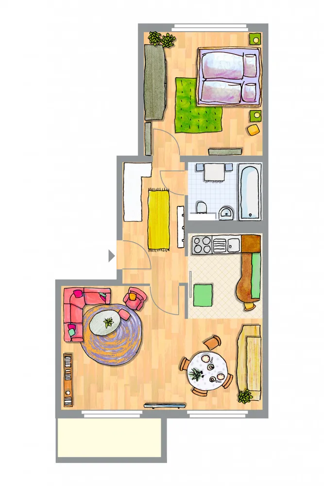 2 Zimmer Wohnung mit 49 m² in Lutherstadt Wittenberg – Bild 1