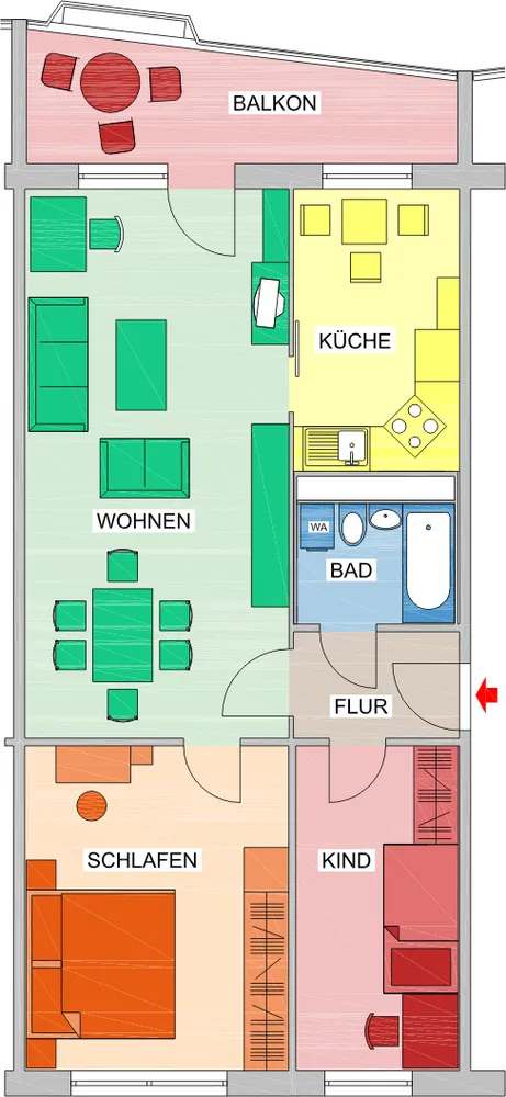 3 Zimmer Wohnung mit 72 m² in Chemnitz – Bild 1