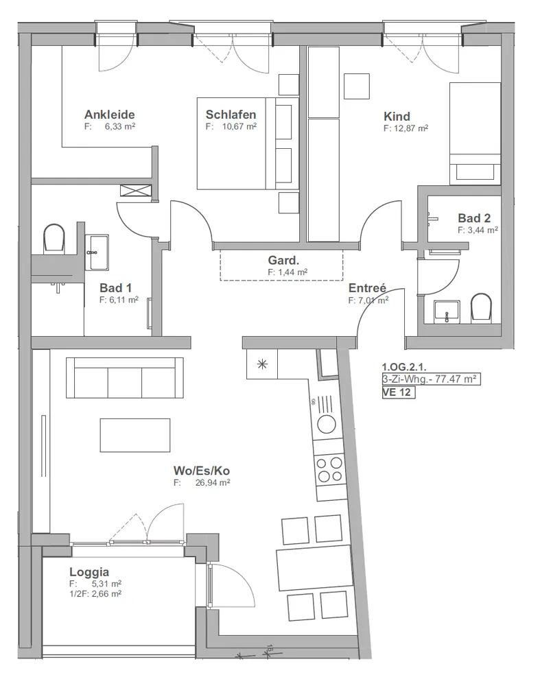 3 Zimmer Wohnung mit 77 m² in Nürnberg – Bild 2
