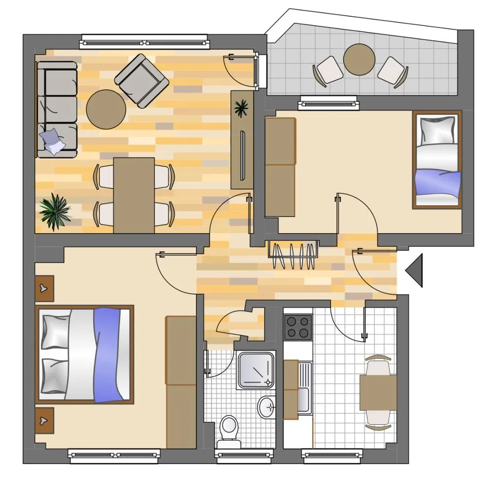 3 Zimmer Wohnung mit 57 m² in Herne – Bild 2