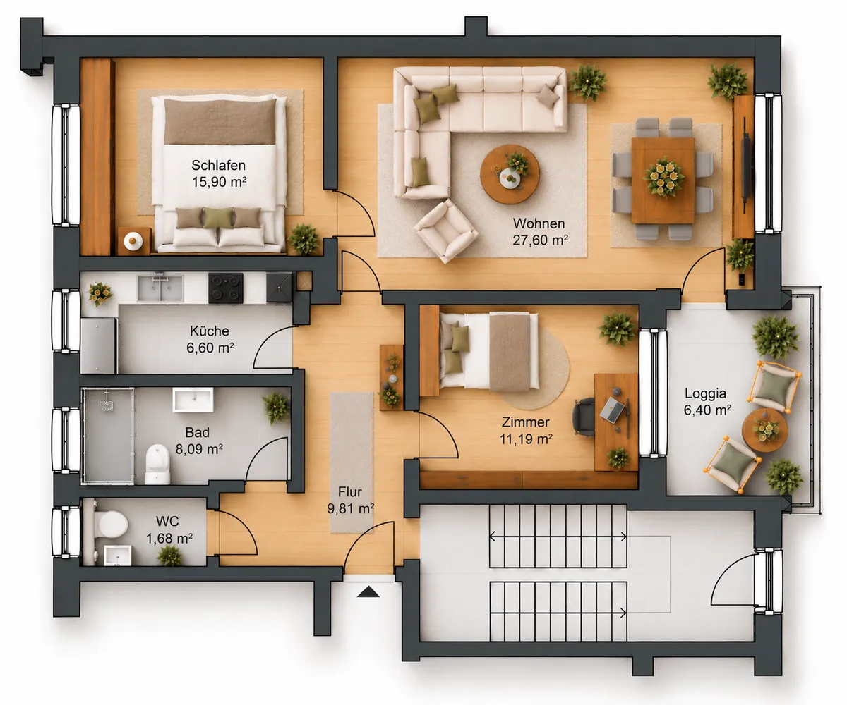 3 Zimmer Wohnung mit 82 m² in Köln – Bild 4