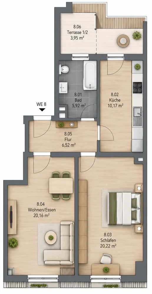 2 Zimmer Wohnung mit 66 m² in Leipzig – Bild 2