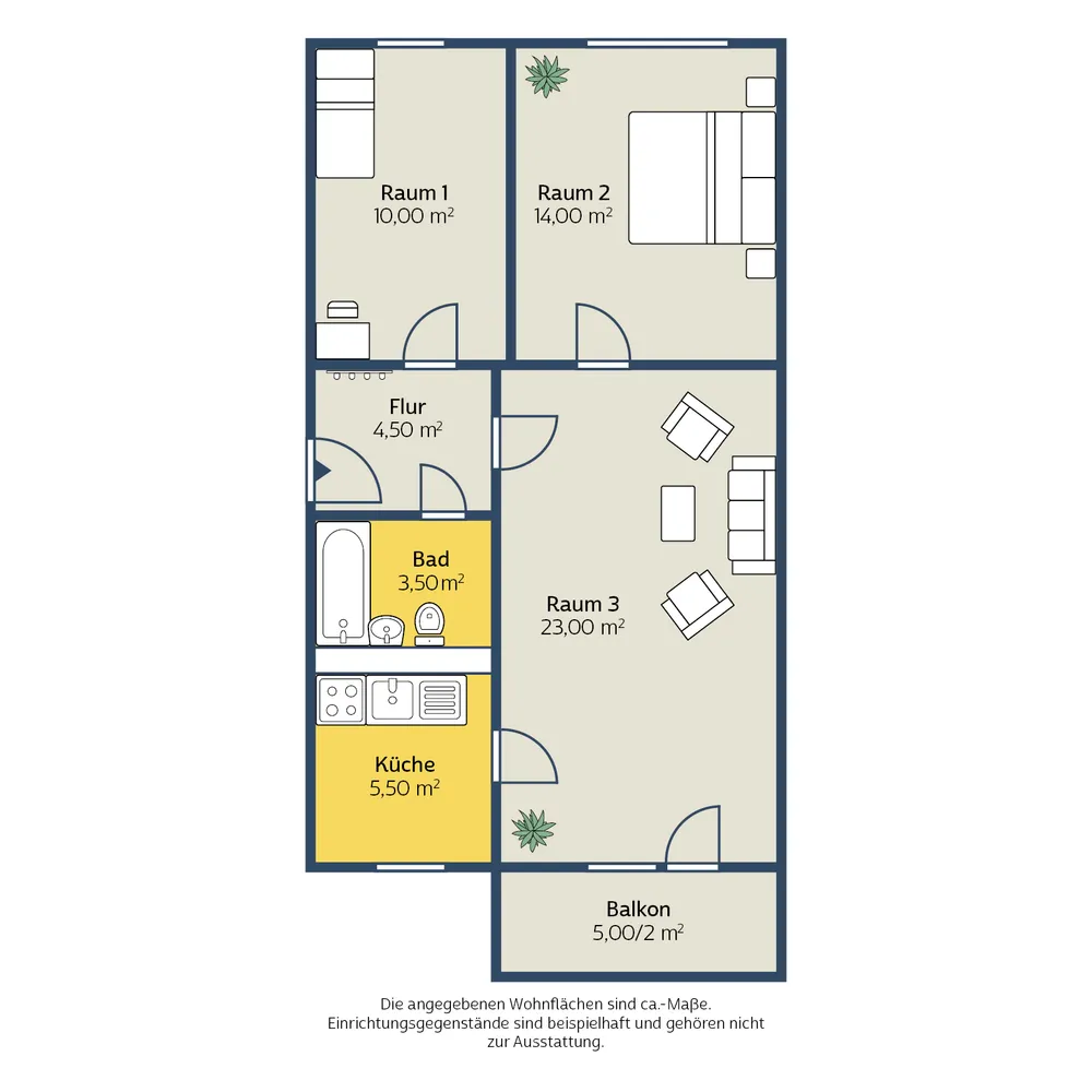 3 Zimmer Wohnung mit 61 m² in Leipzig – Bild 2