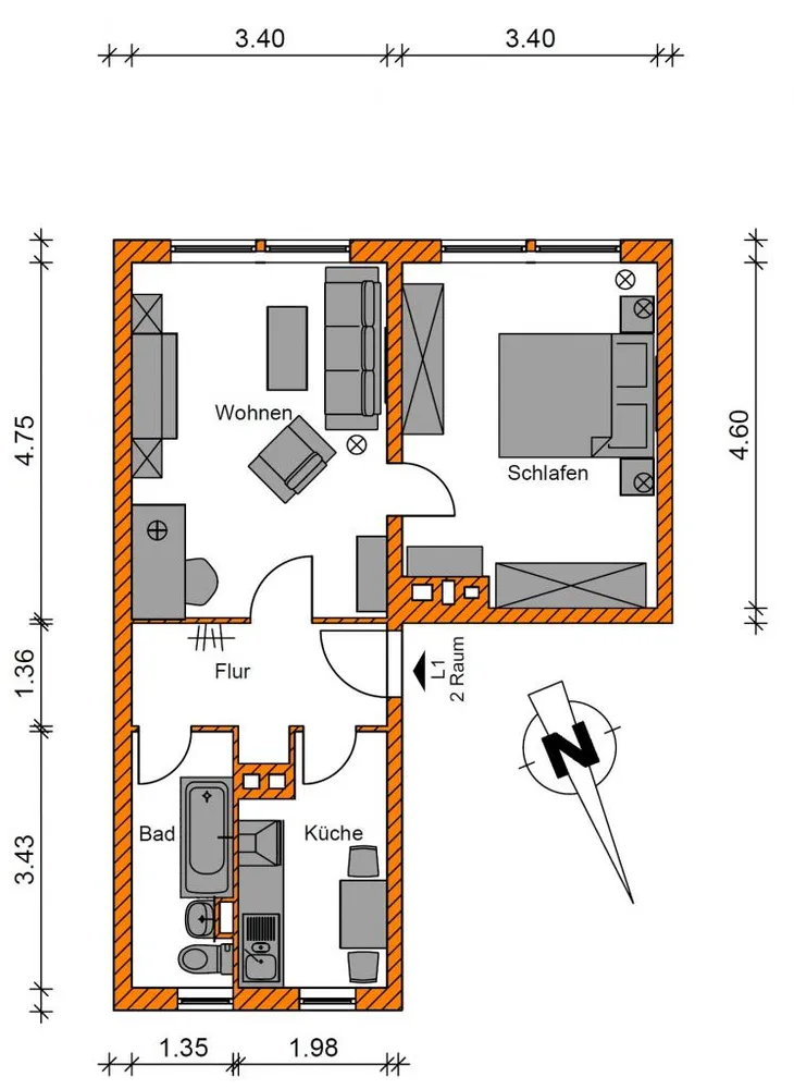 2 room apartment with 47 m² in Magdeburg – Photo 7