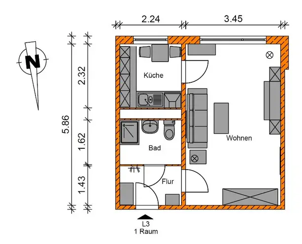 1 Zimmer Wohnung mit 32 m² in Magdeburg – Bild 8
