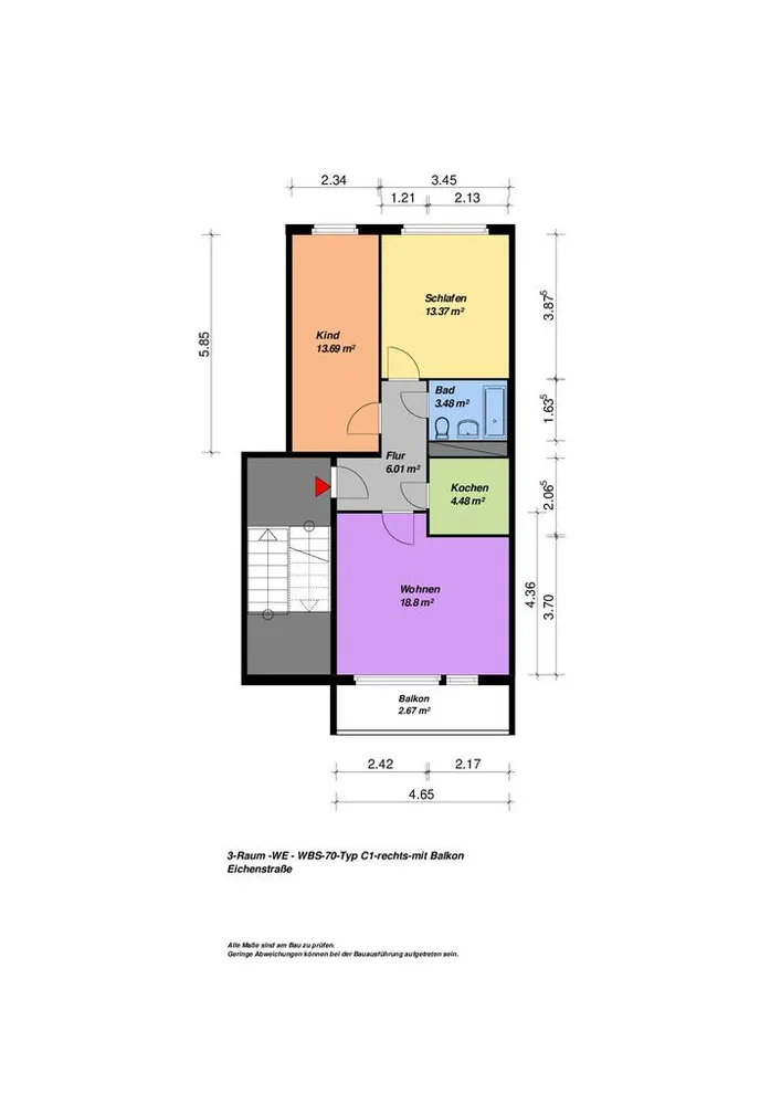 3 Zimmer Wohnung mit 63 m² in Neubrandenburg – Bild 5