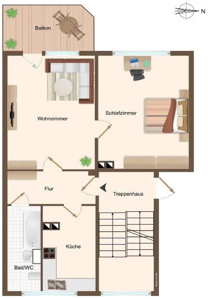 2 Zimmer Wohnung mit 50 m² in Chemnitz – Bild 3