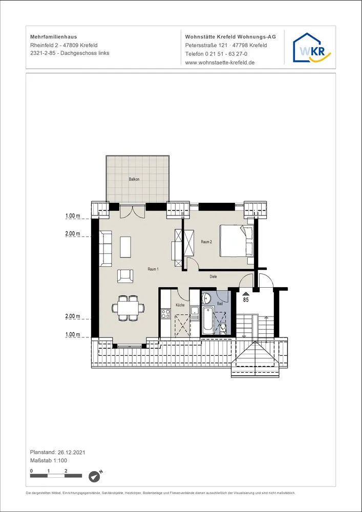 2 Zimmer Wohnung mit 59 m² in Krefeld – Bild 6