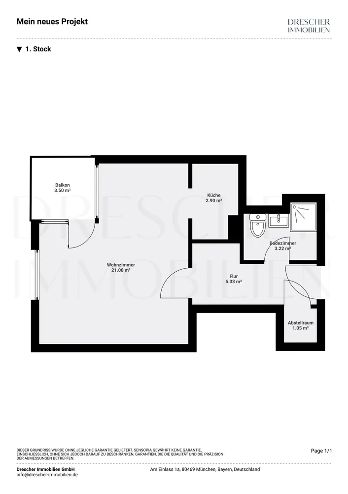 1 Zimmer Wohnung mit 35 m² in München – Bild 7