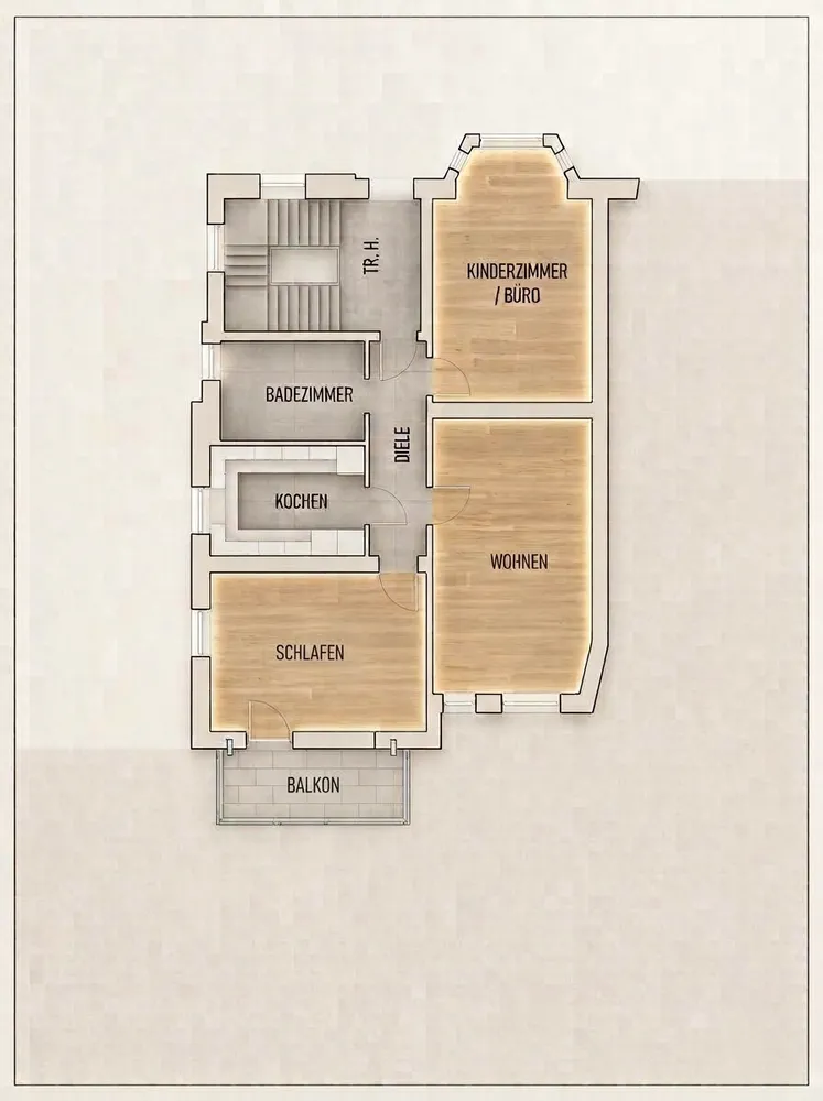 3 Zimmer Wohnung mit 90 m² in Düsseldorf – Bild 2