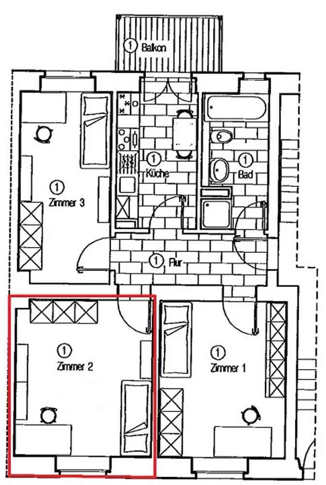 1 Zimmer Wohnung mit 14 m² in Leipzig – Bild 2