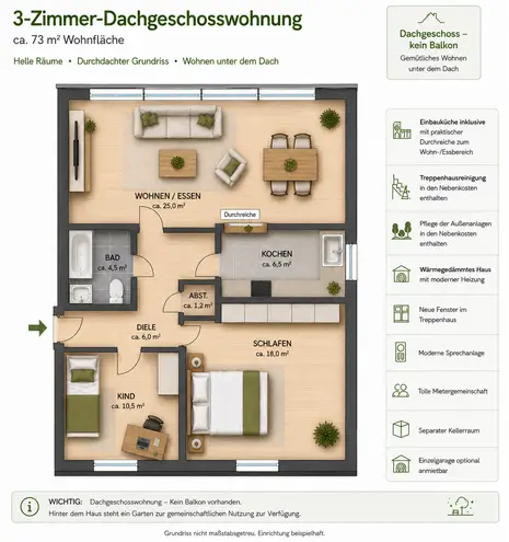 3 Zimmer Wohnung mit 73 m² in Solingen – Bild 2