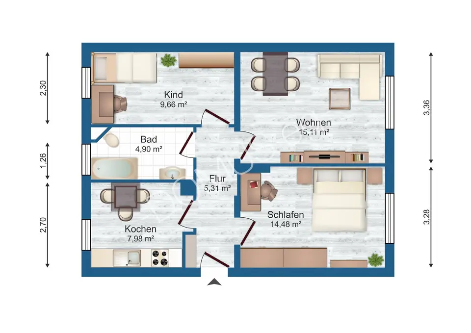 2 Zimmer Wohnung mit 48 m² in Kamenz – Bild 5