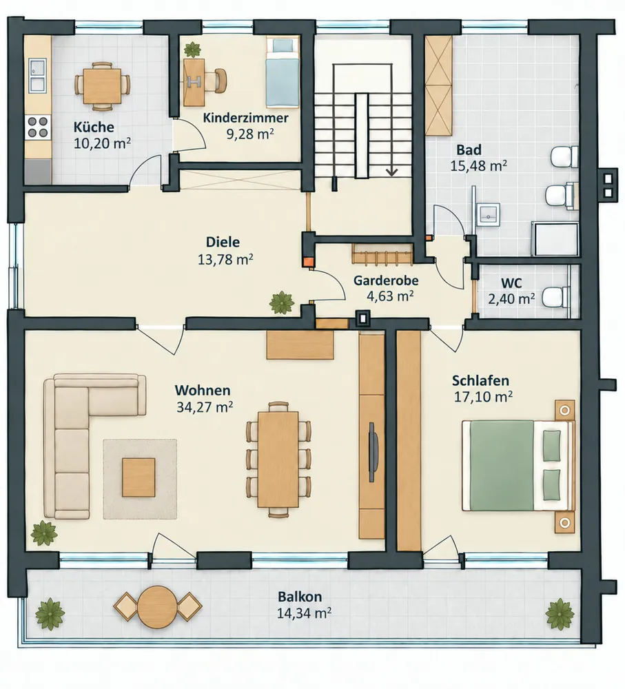 4 room apartment with 105 m² in Singen – Photo 2