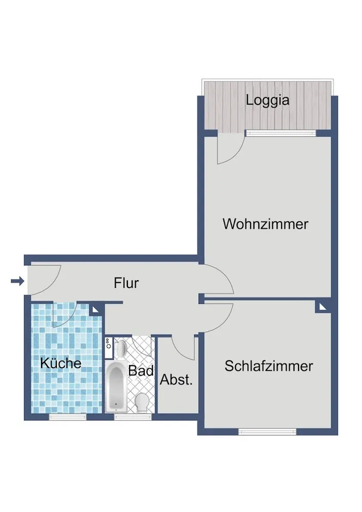 2 room apartment with 60 m² in Frankfurt am Main – Photo 2