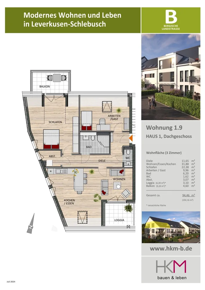 3 Zimmer Wohnung mit 94 m² in Leverkusen – Bild 2